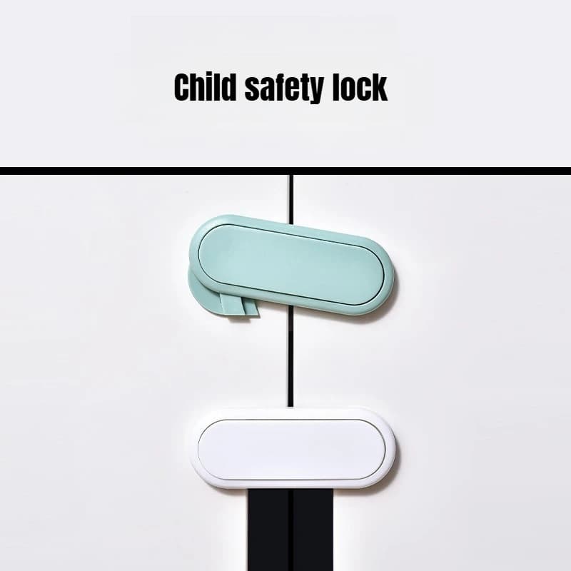 Protezione per porta dell'armadio con chiusura 5 pezzi Cassetto per bambini Sicurezza per bambini Anti pizzico Mano Serratura invisibile Porta opposta Serratura per armadio