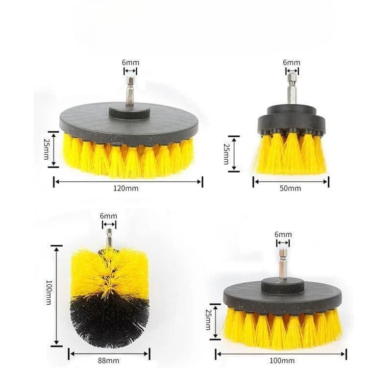 Electric Brush Kit for Trapano - Pulitor for Carpets, Veters and Pneumatics with 2, 3.5, 4, 5 Inch Nylons