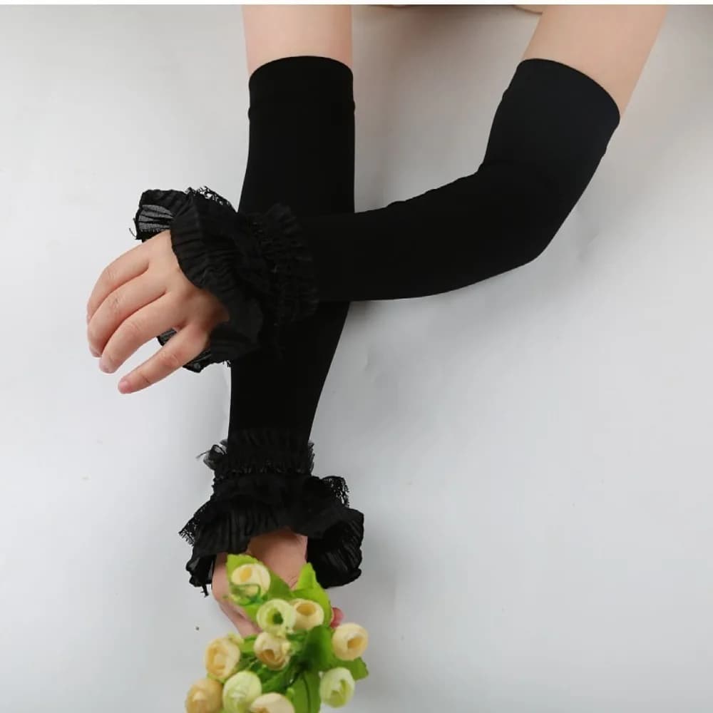 Fashion Gloves in Long Sleeve Lace, Solar Elastic Protection, Anti-UV Sleeves Soft for Guide