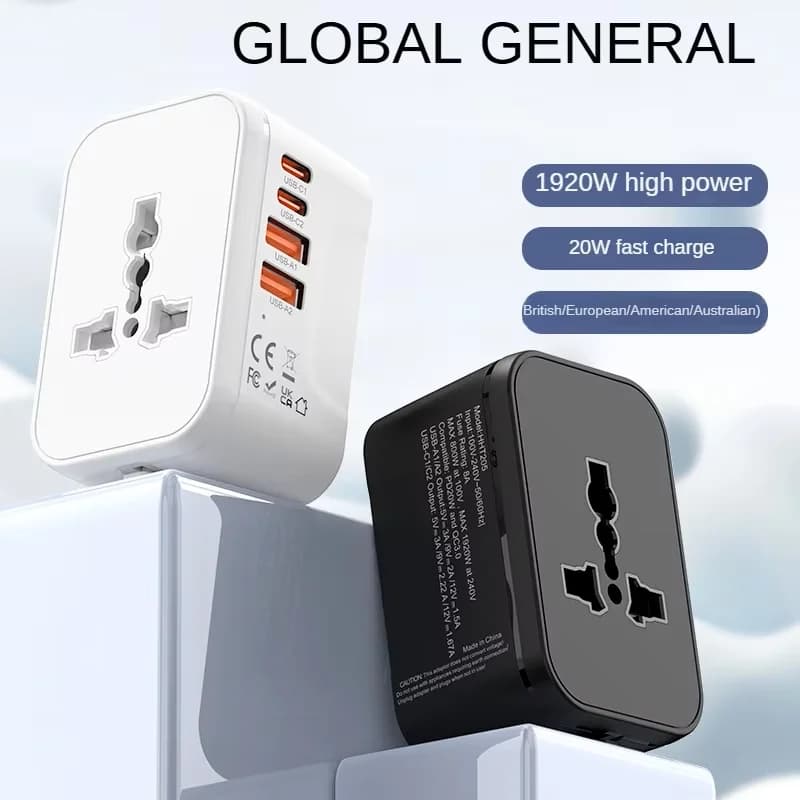 Sa;e New Gan 20W Universal Adapter Plug, Multi-Functional Travel Socket Converter, All-Purpose One To Multiple GAN Fast Charging
