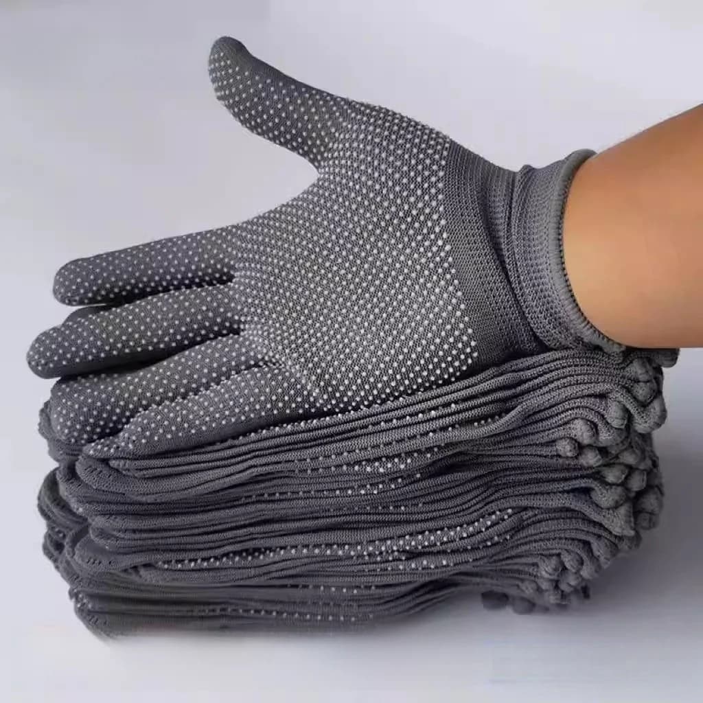 Guanti da Lavoro in Nylon e Lattice Antiscivolo, Mezze Dita, per Edilizia e Imballaggio, Caldi, Morbidi, Traspiranti, Protezione Solare