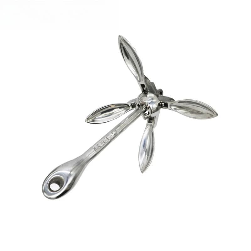 10KG Folding Anchor 316 Stainless Steel Mirror Polished Foldable Marine Yacht Anchor Boat Hardware Accessories