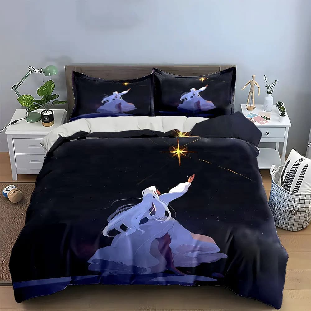Set di biancheria da letto Starry Night Art Decor con 1 copripiumino e 2 federe, singolo, matrimoniale, king, queen, regalo