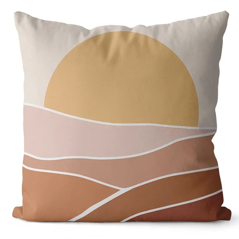 Polyester cushion lining with Nordic rainbow sun moon pattern for decorative cushion for self sofa living house