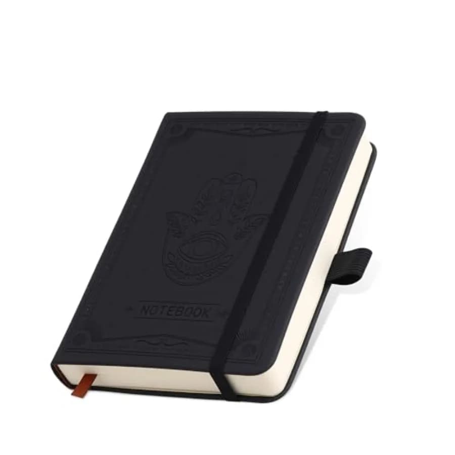 Inner Pocket Notebook Lined Journal 4X 6 Hardcover Leather 288 Page Finger Aesthetic Bound Record College Ruled Reading Diary N