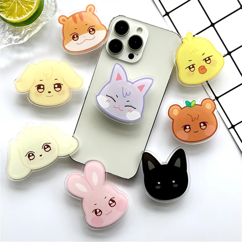 1/8 Pz Kpop ATEEZ ANITEEZ Acrilico Supporto Del Telefono Accessori Jongho Seonghwa San Carino Anello di Estensione Dito Grip Stand Ventole Regali