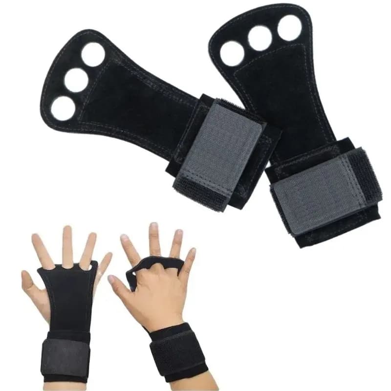1 pair gym pull-up handle lifting strap leather gloves bovina grips wrist protection workout gloves sports crossfit palm protection