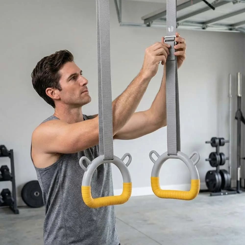 Gymnastic Rings with Straps, Anti-slip Traction Bar Resistant, Rings for Strength and Fitness Exercises, Ginnica Equipment