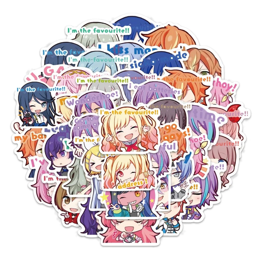 10/30/60 pezzi Progetto cartone animato Sekai ‌ Adesivi per giochi musicali Simpatico adesivo per ragazza anime PJSK Valigia Custodia per telefono Decalcomanie per notebook Giocattolo per bambini