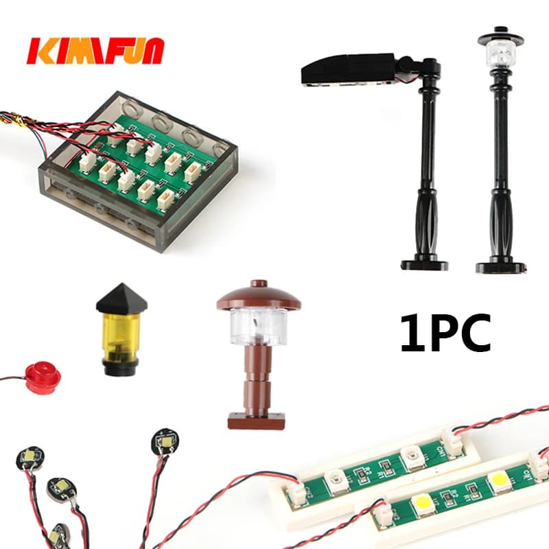 1PC fai da te 1x4 lampada da costruzione lampione elettrico decorare 1X1 LED mattone USB illuminazione cittadina
