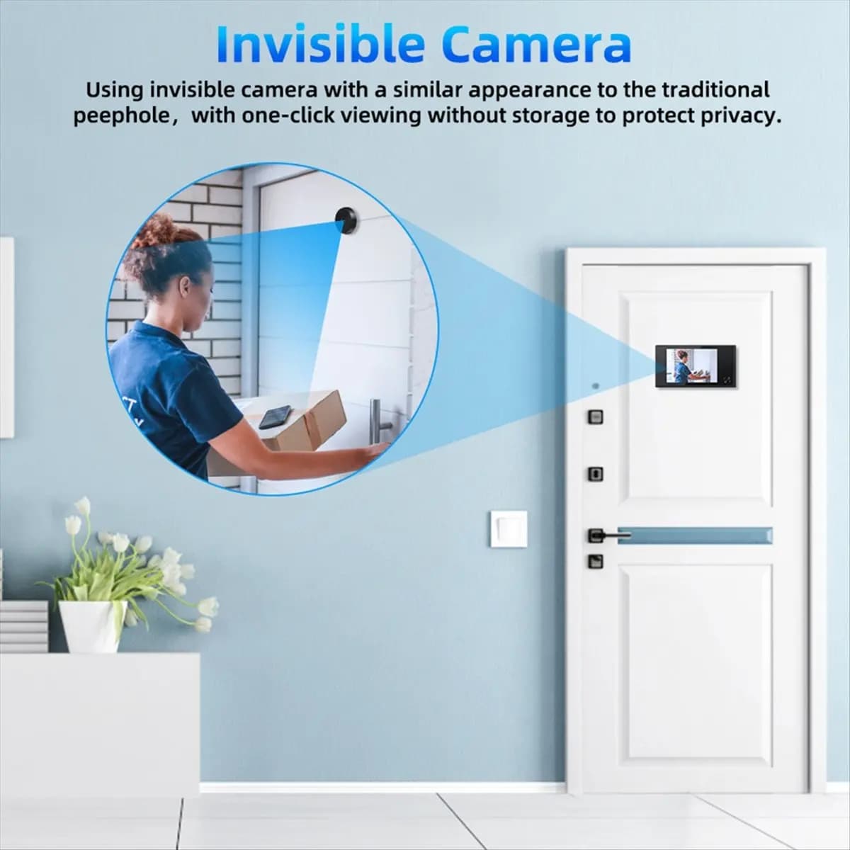 A003 3.5in Digital Door Viewer Peephole Camera 120°Wide-Angle LCD Monitor Home Security System Fits 35-100mm Door Thickness A