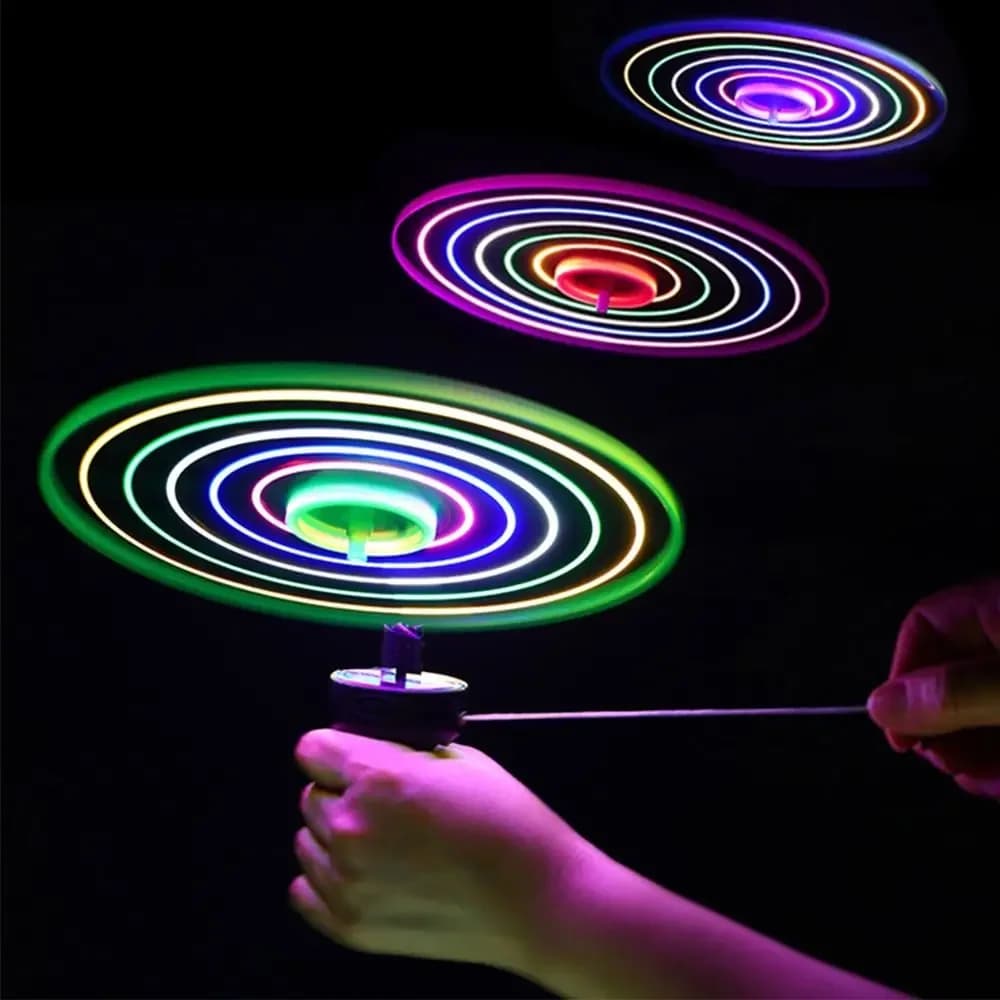 Frisbee Luminoso con Cavo, Frisbee Luminoso Lampeggiante, Giocattolo Volante Estivo per Parchi e Strade