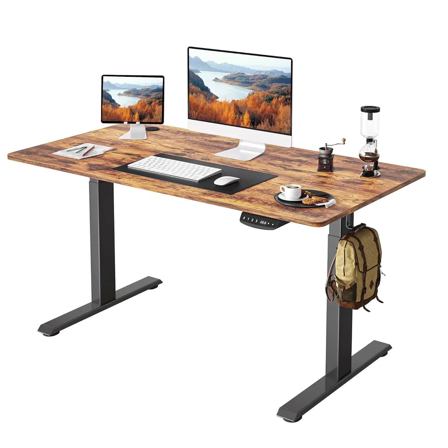 Scrivania Regolabile in Altezza Monoblocco per Ufficio e Casa, Scrivania Elettrica per Computer 48x24 Pollici, Personalizzabile