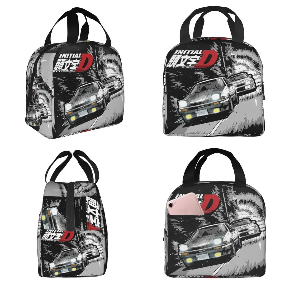 Initial D - Mountain Drift Racing AE86 Borsa termica per il pranzo da donna, contenitore termico per alimenti, borsa termica per ufficio