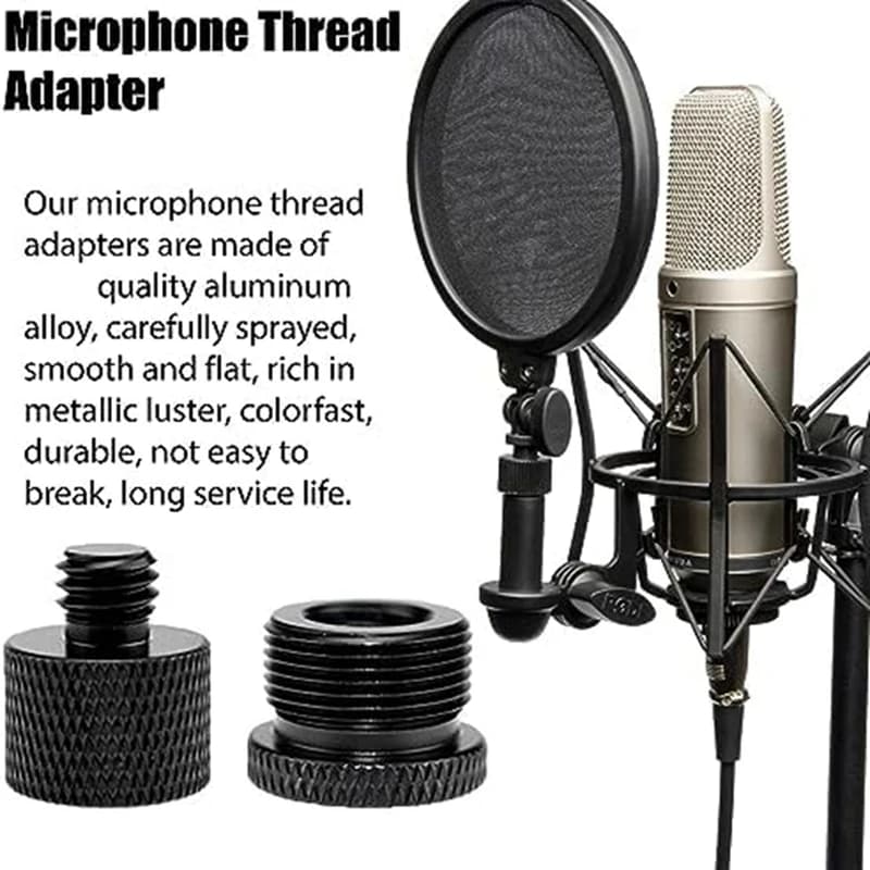 Adapters for ABVH-8 microphone support, black metal, for microphone support with camera/monitor screw