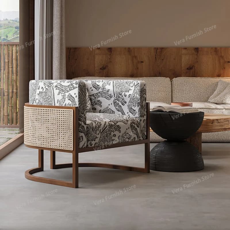 Poltrone Singole Miniatura per Soggiorno, Eleganti Sedie da Camera da Letto con Supporto Lombare, Poltrone da Salotto con Schienale, Mobili