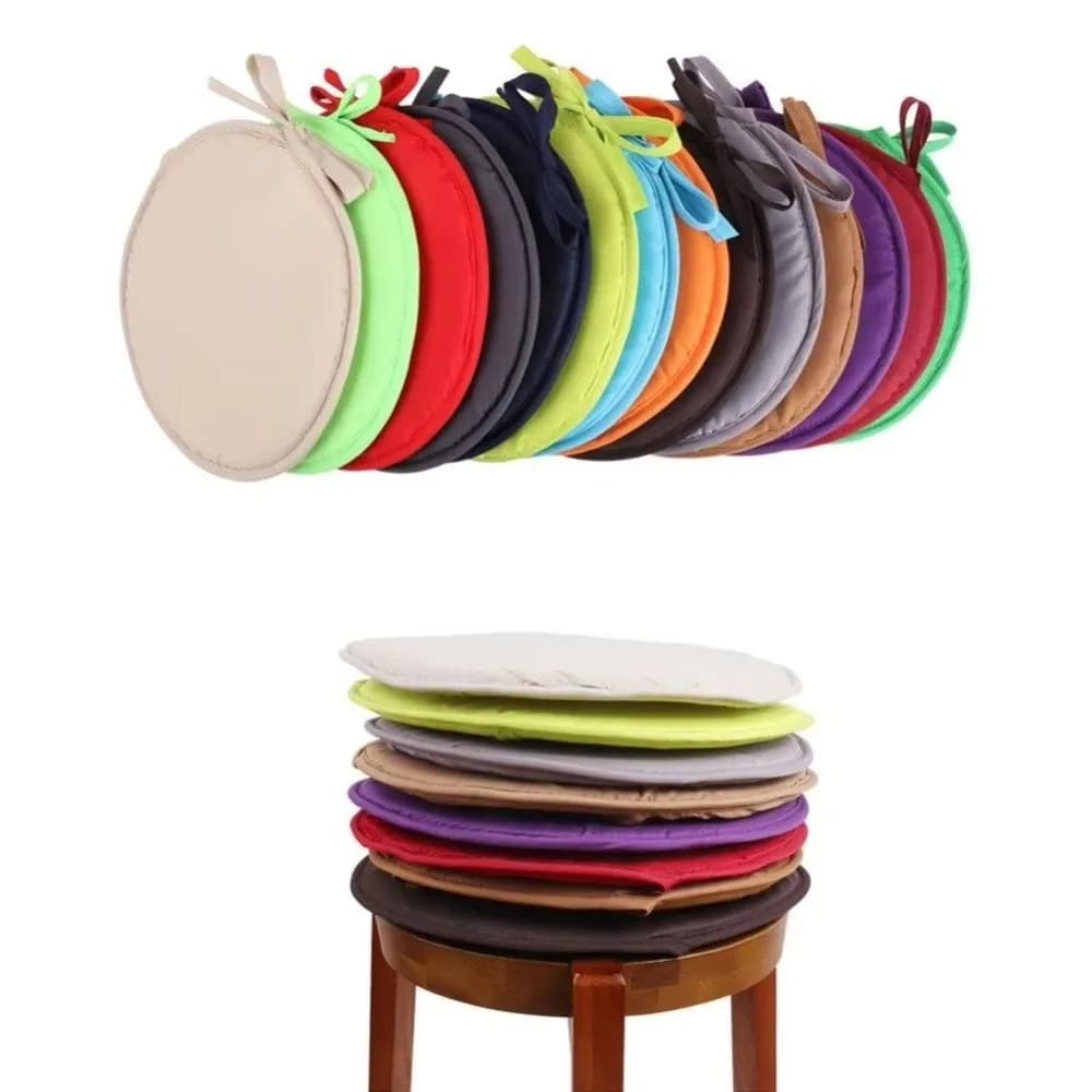 Candy Color Seat Cushions With Drawstring Round Chair Cushion For Garden Patio Kitchen Office Seat Pad Chair Cushion 30*30CM