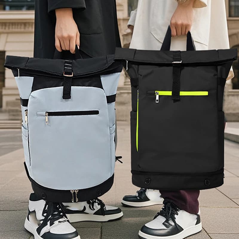 Zaino per racchette da tennis da badminton Allenamento sportivo all'aria aperta Zaino da viaggio da campeggio Scarpe Tasca Borsa per libri per laptop per studenti asciutti e bagnati