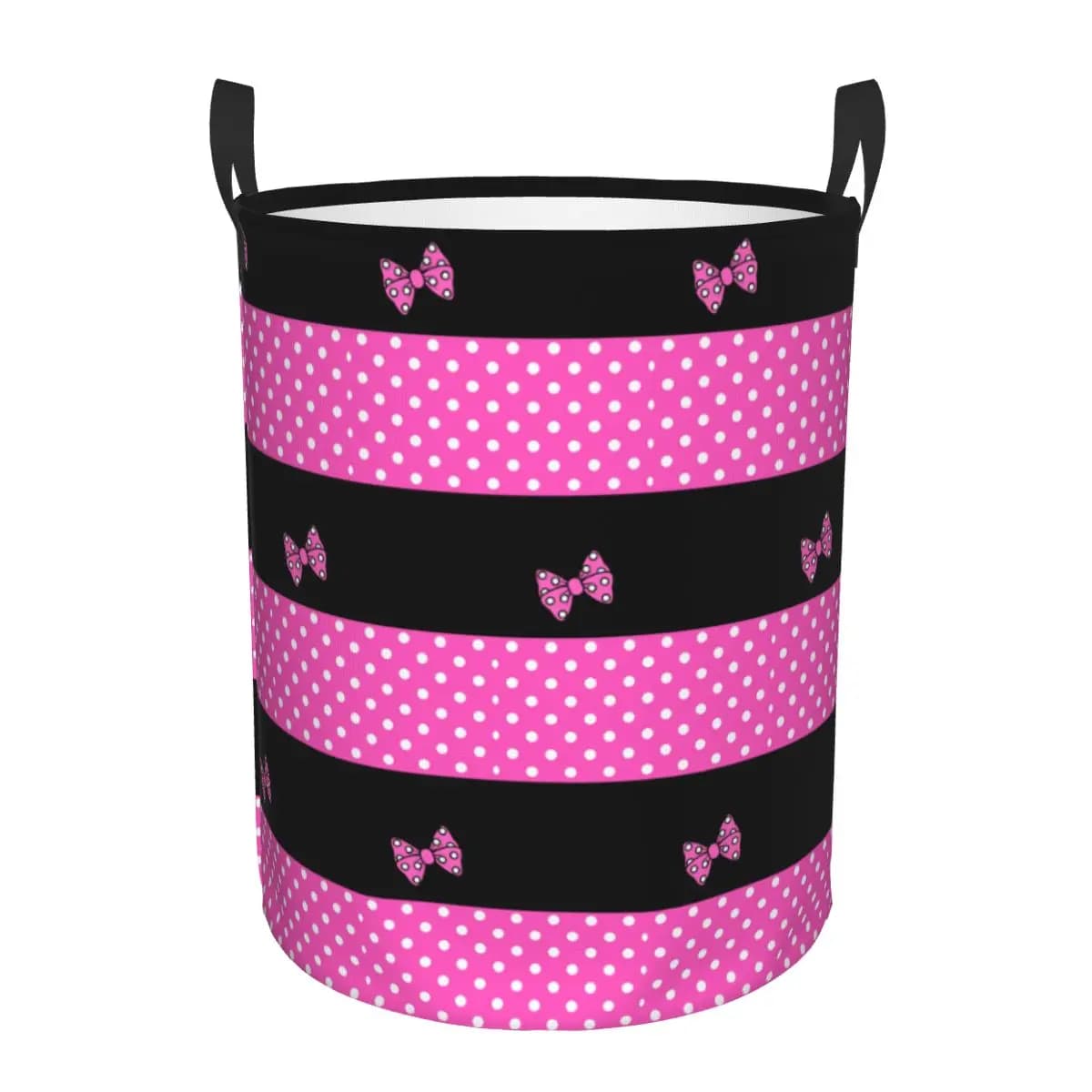 Cestino portabiancheria personalizzato Minnie Polkadots rosa pieghevole giocattolo animato cesto portaoggetti per bambini Nursery