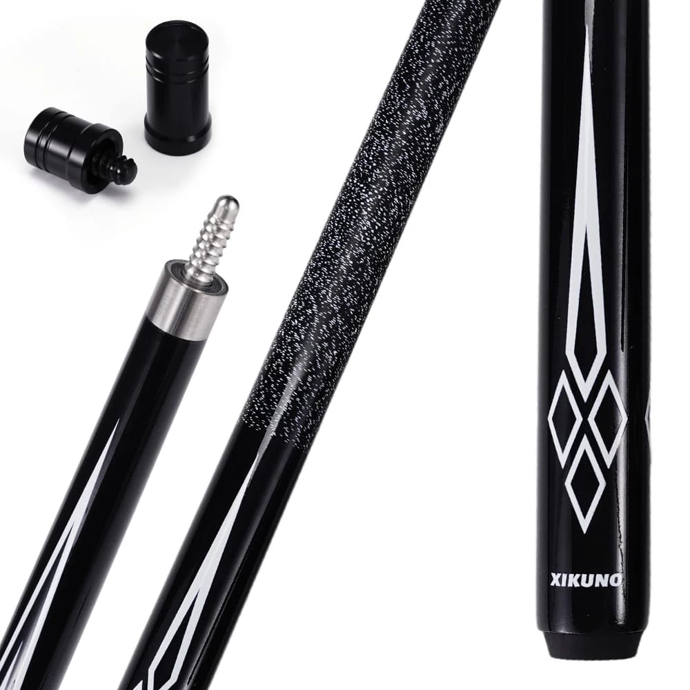 Pool Cue 1/2 Split Billiard Cue Fiberglass Paint Unique Pattern Small Head for 9-Ball/8-Ball/American Snooker