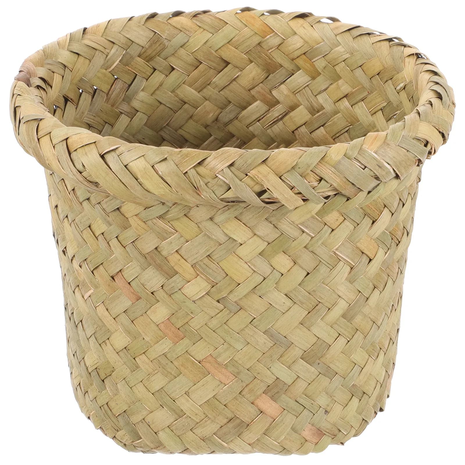 Woven Trash Basket Sea Grass Design Light Compact Sturdy Premium Material Chic Fresh Home Office Room Floor Household Waste