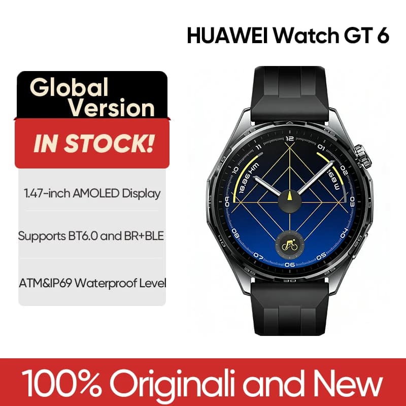 Versione Globale HUAWEI Watch GT 6 Pro 46mm Smartwatch con Schermo AMOLED da 1,47" e Durata della Batteria Fino a 21 Giorni, Compatibile con iOS e Android