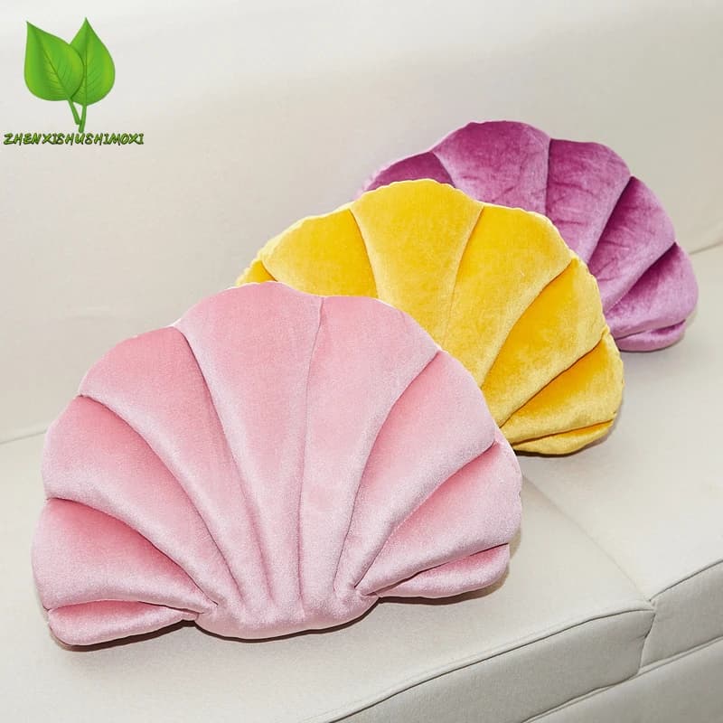 Cuscino imbottito in velluto per la decorazione domestica, cuscino per divano, conchiglie di mare, cuscino per divano, regalo, 32x25 cm