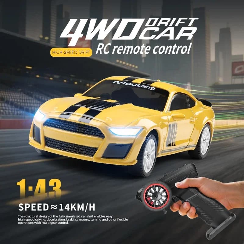 Wltoys K4308 1/43 2.4G 4WD Mini Drift RC Car with LED Light Remote Control High Speed Road Race Vehicle Boys Toys