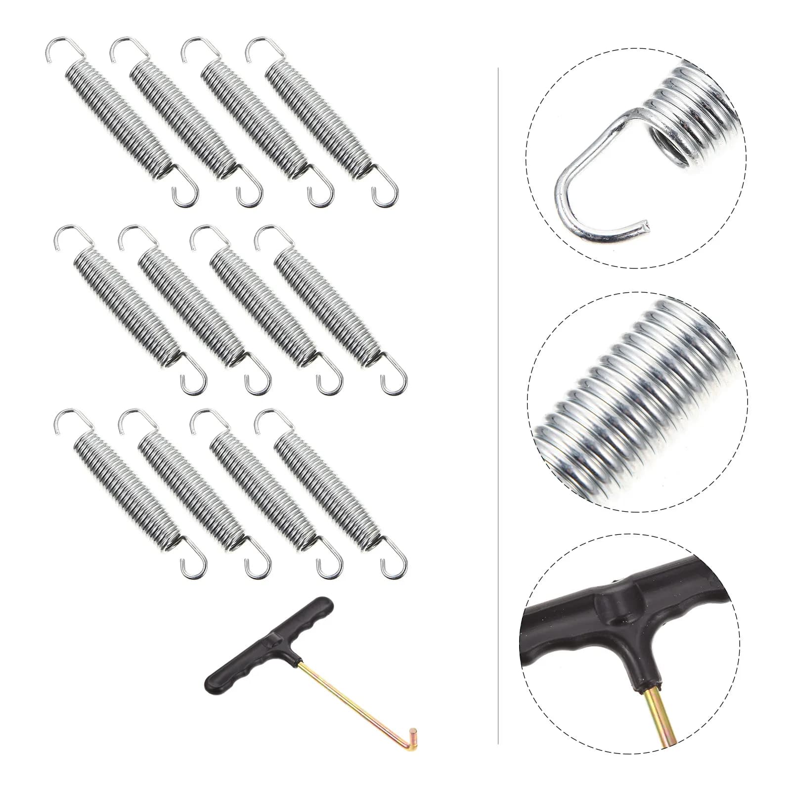 Set di Molle per Trampolino Galvanizzate Resistenti con Ganci di Tensione per Amaca, Sedia, Sacco da Boxe, Piante Sospese