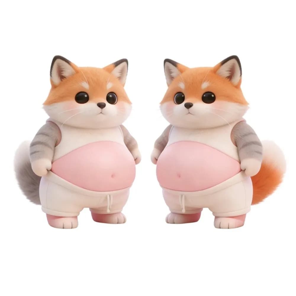 2PCS Cute Chubby Animal Door Stopper Self Adhesive Soft Rubber Anti-Collision Pad Mute Design Anti-slip 3D Belly Stickers Home