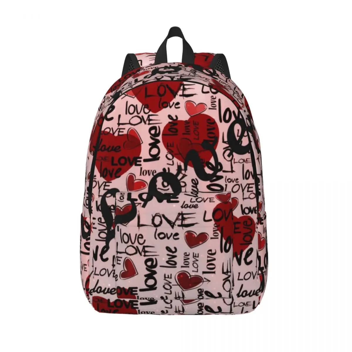 Love Kiss Labbra rosse Zaino con stampa labbra rosse per uomo Donna Adolescente Scuola superiore Escursionismo Zaino da viaggio Borse di tela per laptop Leggero