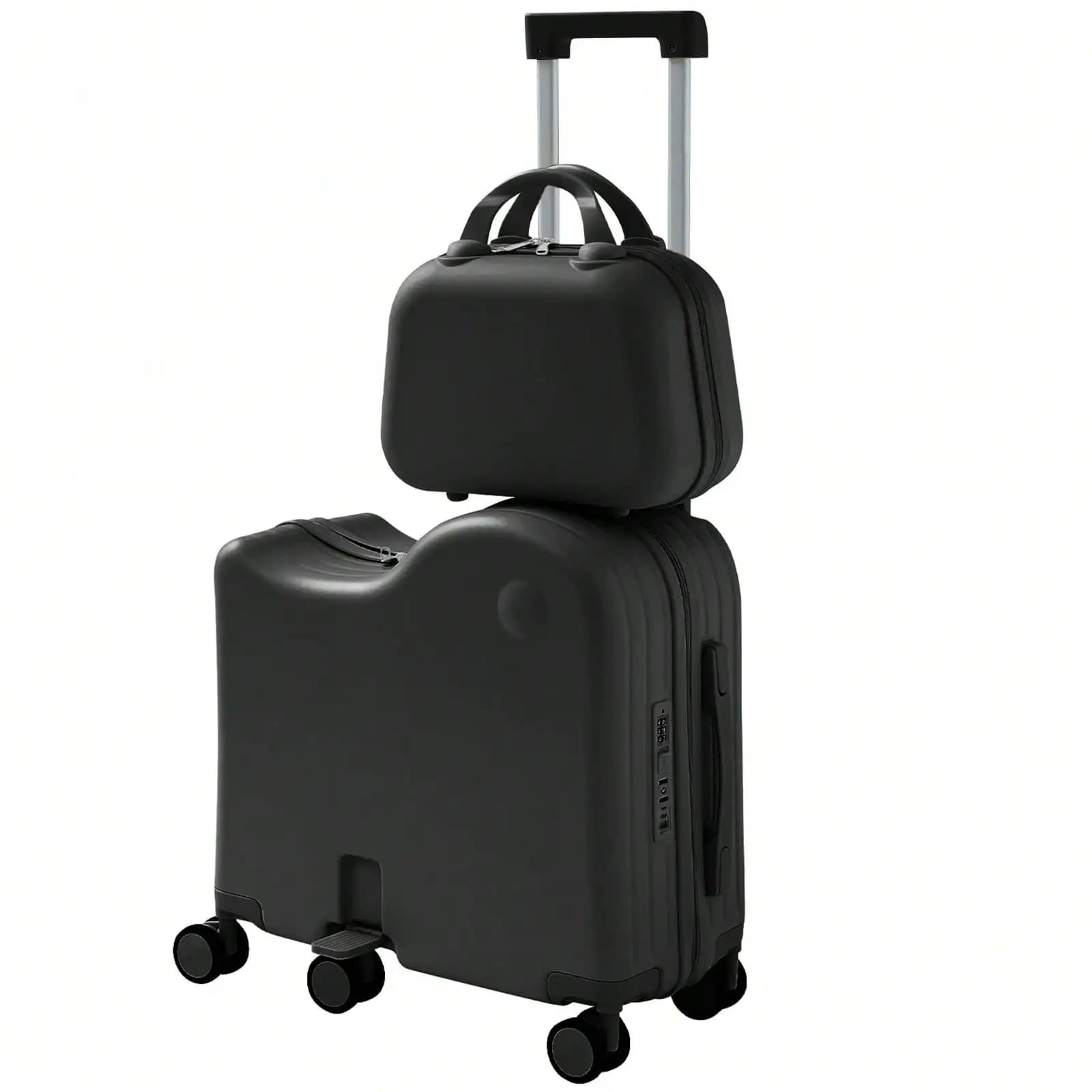 Luggage With Portable Bag,Hardshell Suitcase With 360° Universal Wheels, Type-C & USB Interface, Combination Lock And Resistant Material