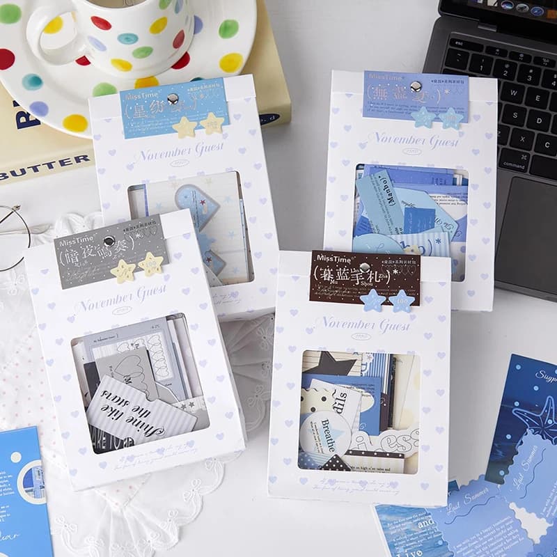 TIANZI Scrapbooking Kit in Instagram Style Kraft Paper Card Tag Material Set for Journaling Handiwork Hobby And Decoration