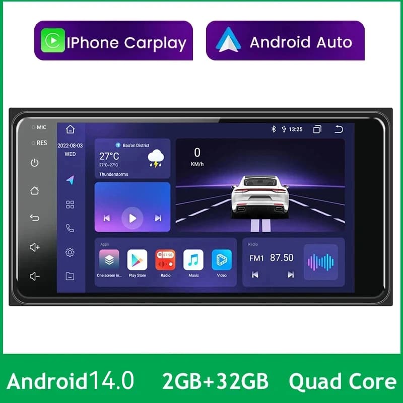 Android 14 autoradio Stereo Apple Carplay GPS Navi WiFi lettore multimediale per Toyota Corolla Camry Vios Crown Hiace Previa RAV4