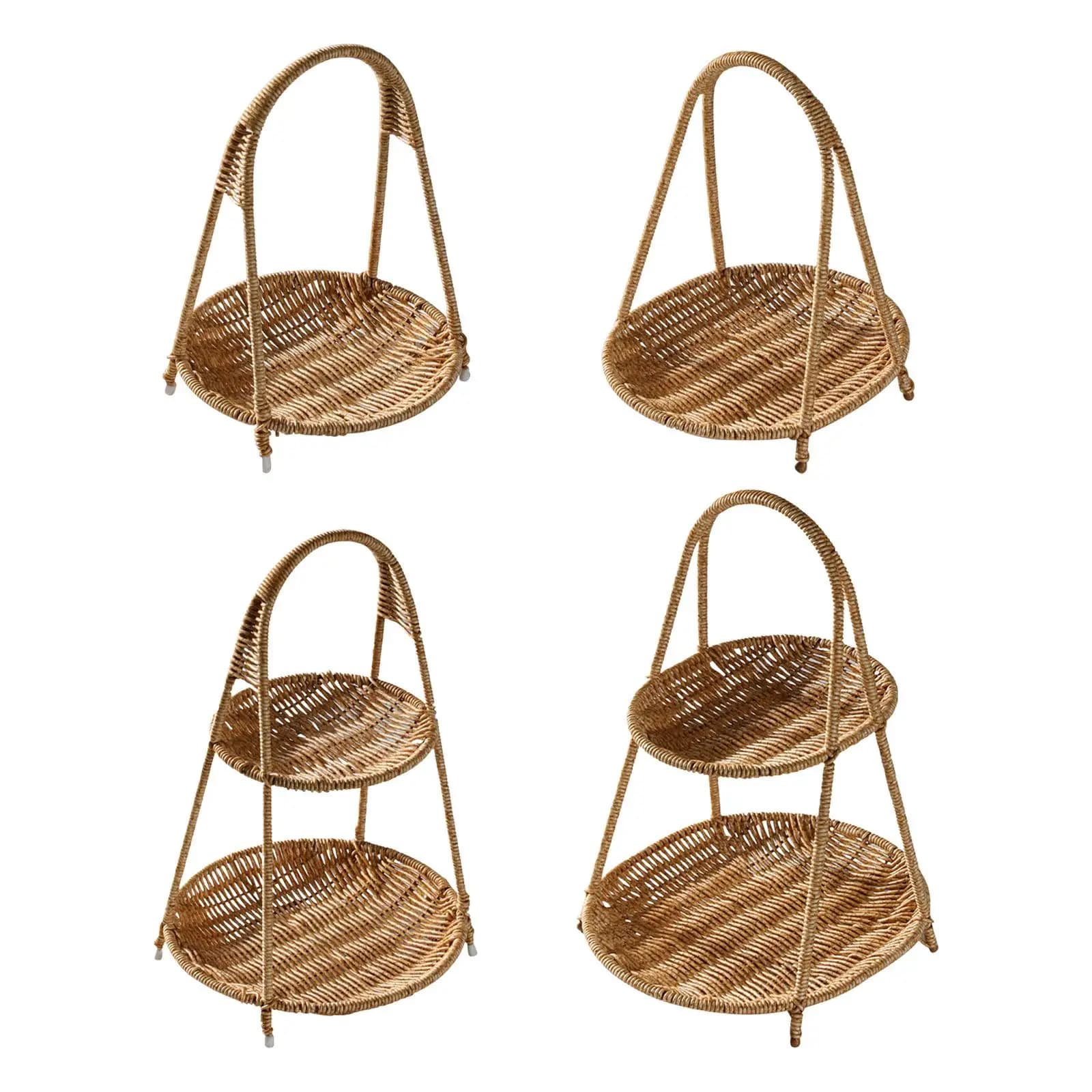 1/2 strati Piatto di frutta fatto a mano Frutta secca Organizzatore Vassoio di profumo Rack Decor per cucina Bagno Dessert per feste Cestino di frutta