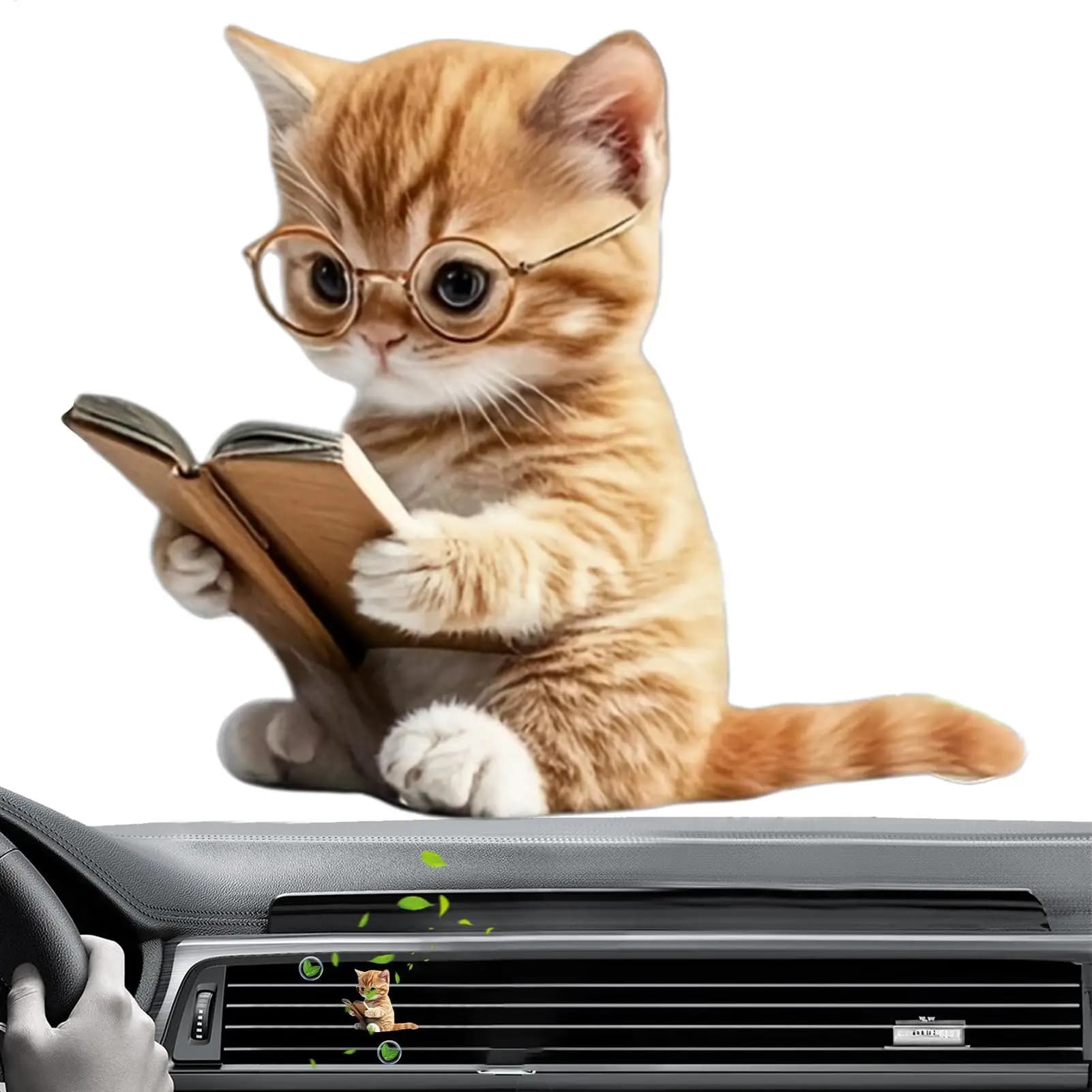 Clip di sfiato per auto Cute Cat Car Purificatore d'aria Clip di sfiato 3D Acrilico Deodorante Accessori Aromaterapia Veicolo per interni Adolescenti Uomini