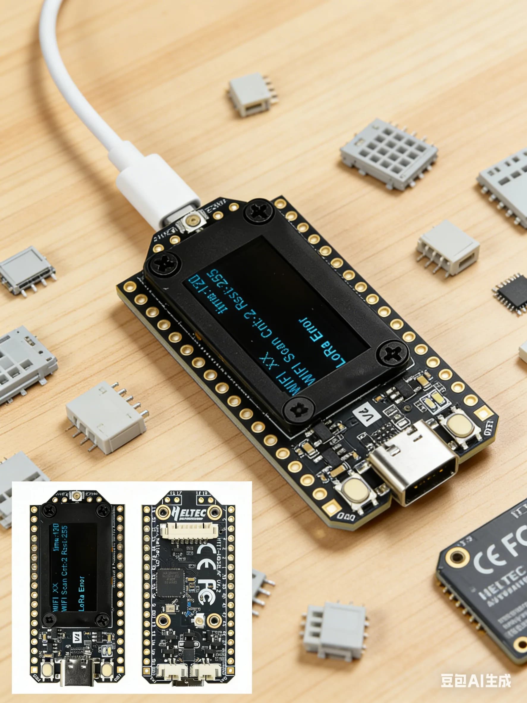 Scheda di Sviluppo Meshtastic Heltec V4 ESP32 SX1262 LoRa 32 con Display OLED da 0,96 Pollici, Alimentazione Solare, Supporto WiFi BLE a Basso Consumo per Arduino IoT