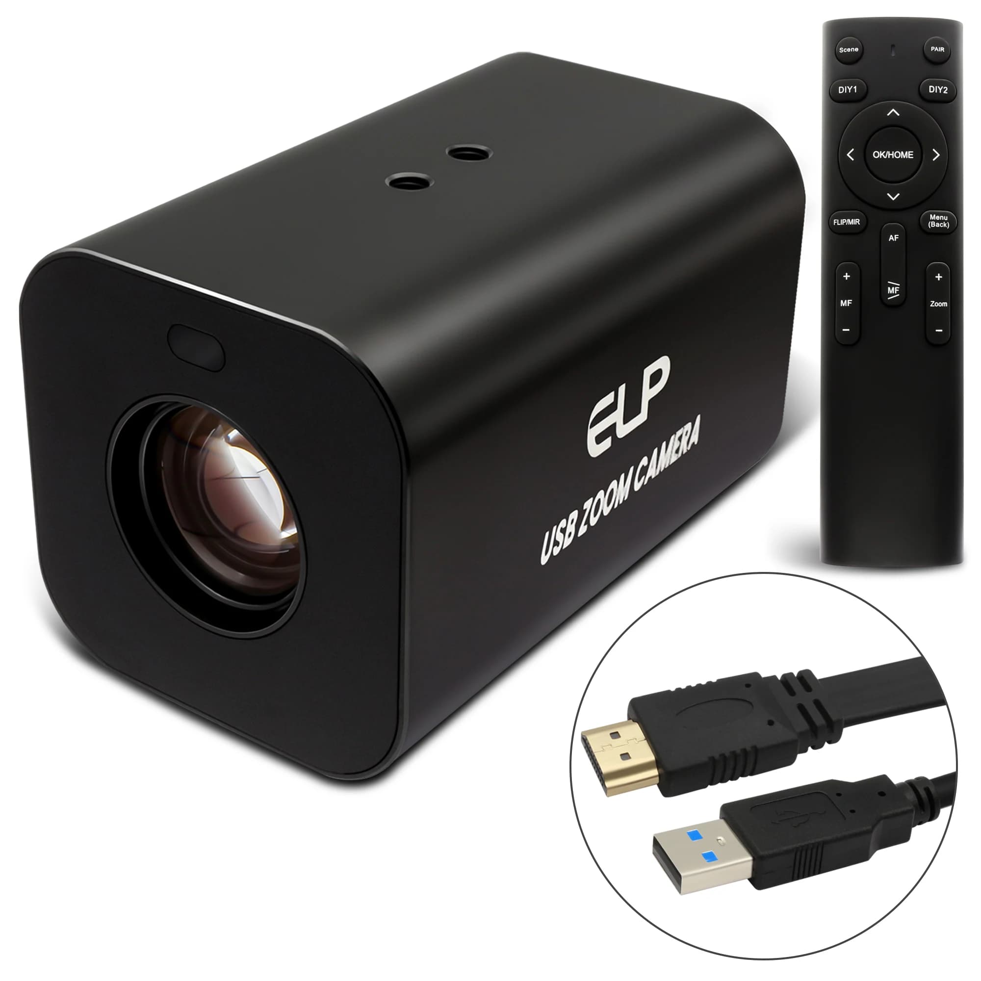 12X/21X Zoom Ultra HD 4K Webcam HDMI & USB Dual Output Free Driver Autofcosu USB Camera with 2.4G Wireless Remote