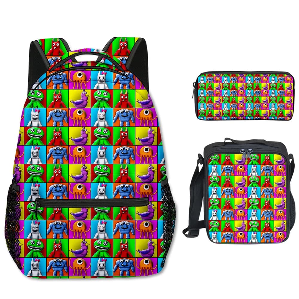 Classic Popular Garten of Banban 3D Print 3pcs/Set student School Bags Travel Notebook Backpack Crossbody Lunch bag Pencil Case