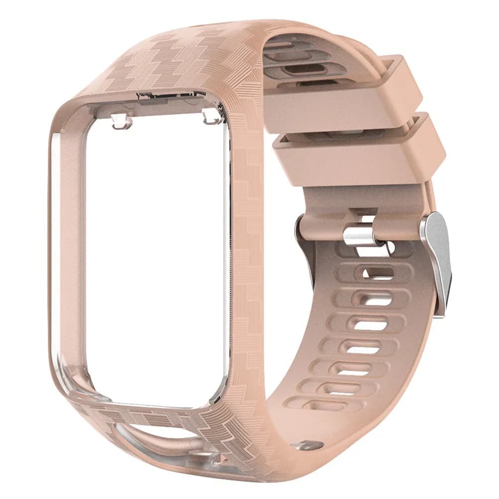 1Pcs Premium Silicone Watch Band Replacement with Laser Carved Grain Texture Adjustable Comfort Fit for Smart Watches Full