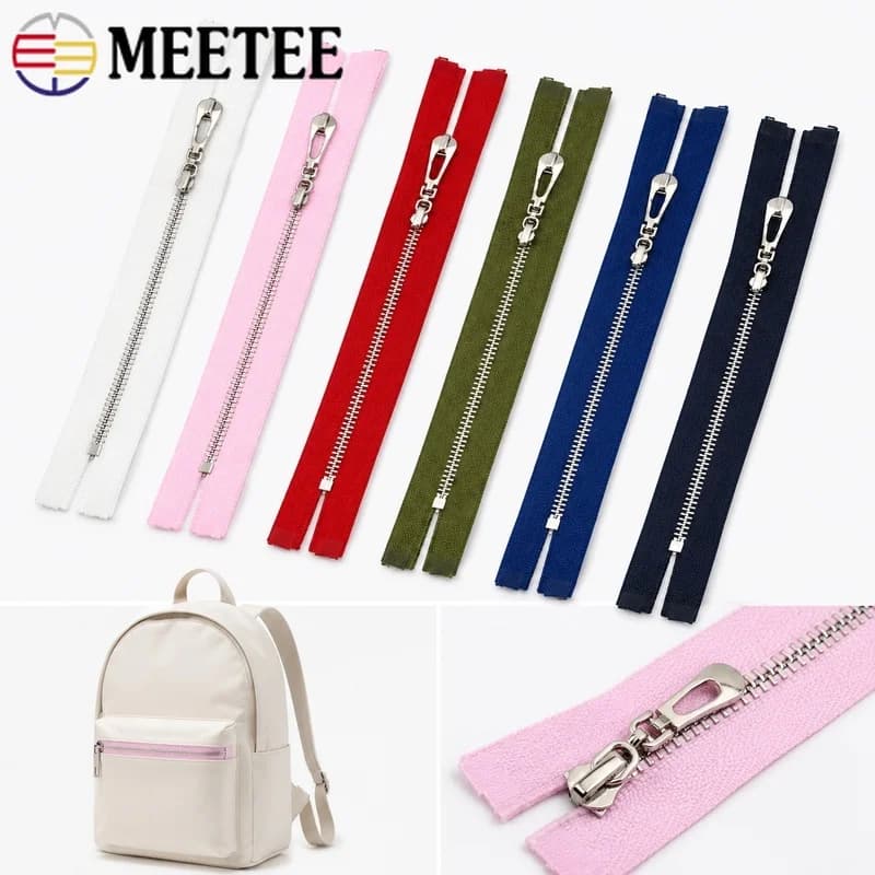 5/10Pcs 3# 15-50cm Metal Zippers Handbag Opening Zip Backpack Closure Replacement Sewing Repair Kit Purse Hardware Accessories