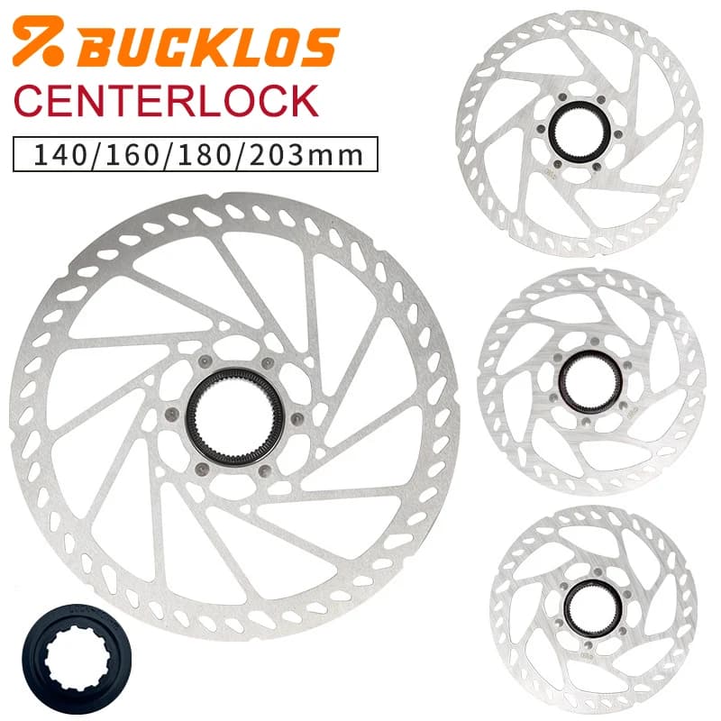 BUCKLOS Rotore Centerlock per bicicletta 140mm 160mm 180mm 203mm Rotore freno a disco Centerlock per bici Rotori blocco centrale MTB da strada