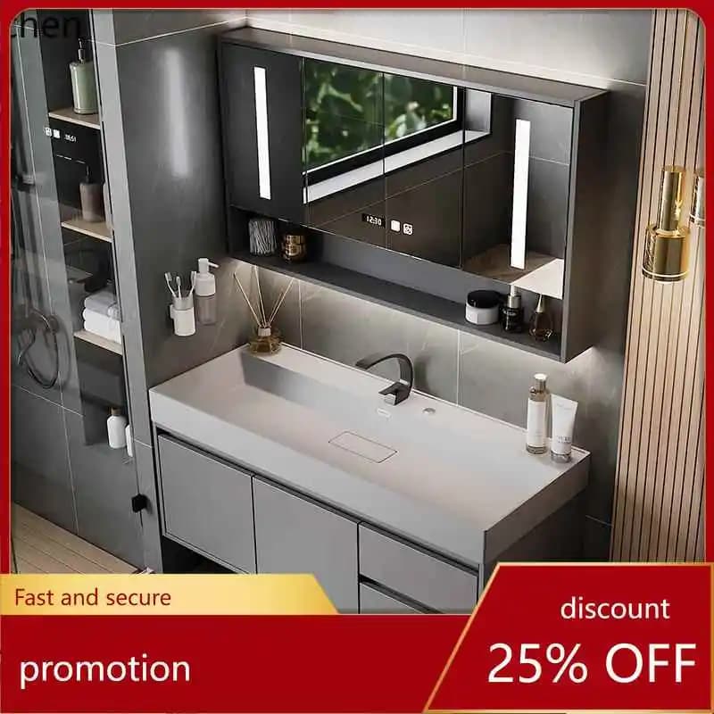 Set di mobili da bagno HT con specchio, combinazione moderna e semplice per lavabo da bagno