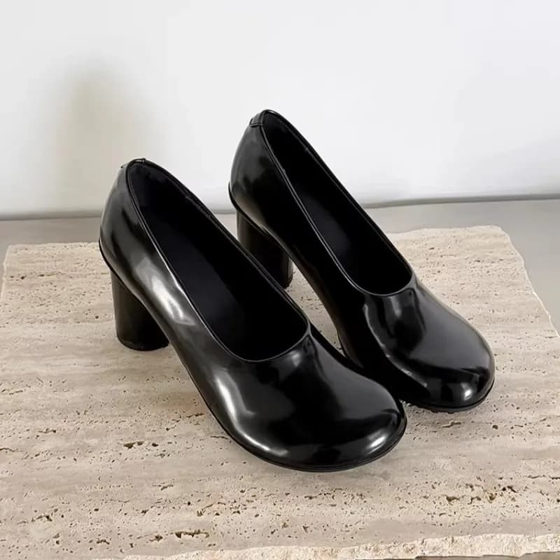 Scarpe da Donna con Tacco Alto, Mocassini Marie Janes, Moda Estate 2025, Nuove Pumps Chunky Trendy, Scarpe da Ufficio in Pelle
