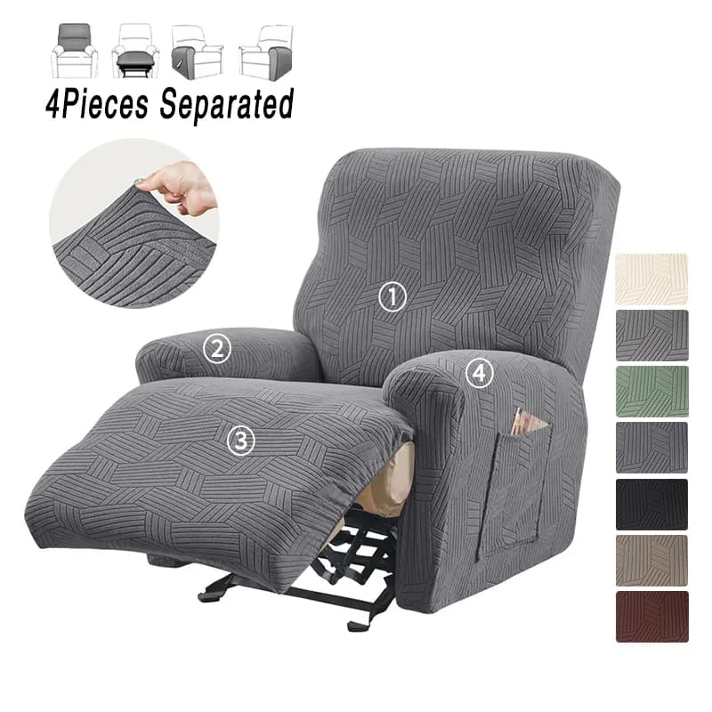 Fodera per divano reclinabile divisa jacquard Fodera per poltrona relax elastica anti-sporco Fodera rimovibile per 1 posto per soggiorno