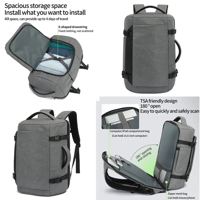 Multi functional travel backpack for women, waterproof, large capacity, dry wet separation, commuting, business trip, computer l