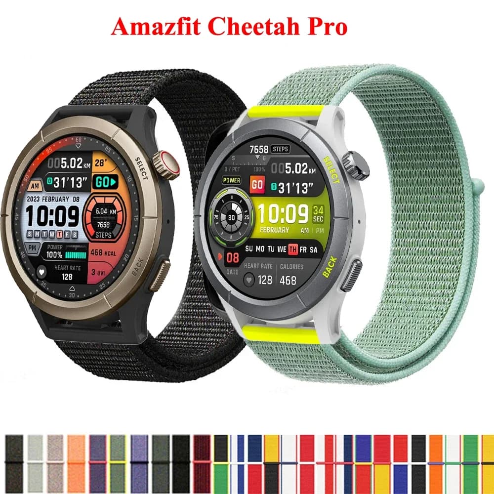 Cinturino ad anello in nylon da 22 mm per Amazfit Cheetah Pro Smartwatch Bracciale di ricambio Cinturino sportivo Correa per Amazfit Cheetah Band