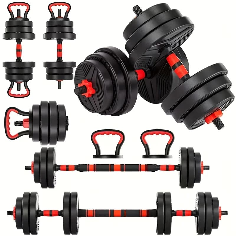 Set di manubri regolabili, set di pesi liberi da 70/90 libbre con dado migliorato, set di pesi 4 in 1 utilizzabile come kettlebell, bilanciere, per flessioni