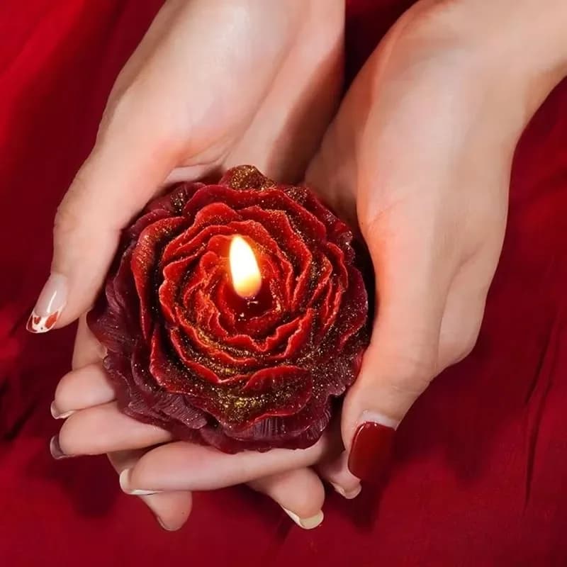 48 ℃ Candele Profumate a Bassa Temperatura Peony per Coppie, Candela Atmosferica in Cera di Soia a Bassa Emissione di Calore per San Valentino e Adulti