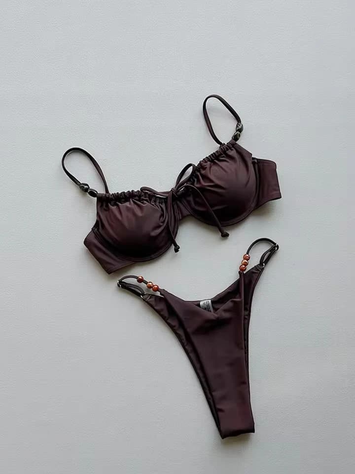 Vzvn Beads Biquini Bathing Suit Dot Swimming Suit Beachwear Push Up Bikinis 2026 Sexy Women Swimsuit Swimwear Female Bikini Set